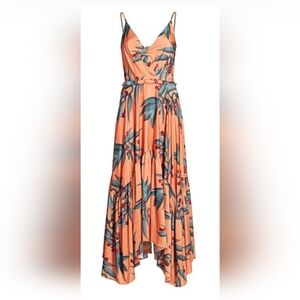 NWT PatBo Floral Coral Maxi Dress